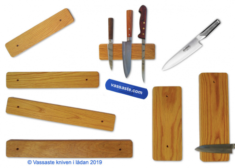 Magnetlister i ek - Säker knivförvaring