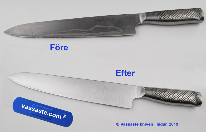 Slipning och reparation av Globalknivar