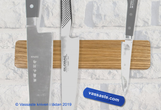 Magnetlister i ek - Säker knivförvaring