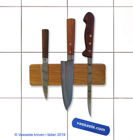 Magnetlister i ek - Säker knivförvaring